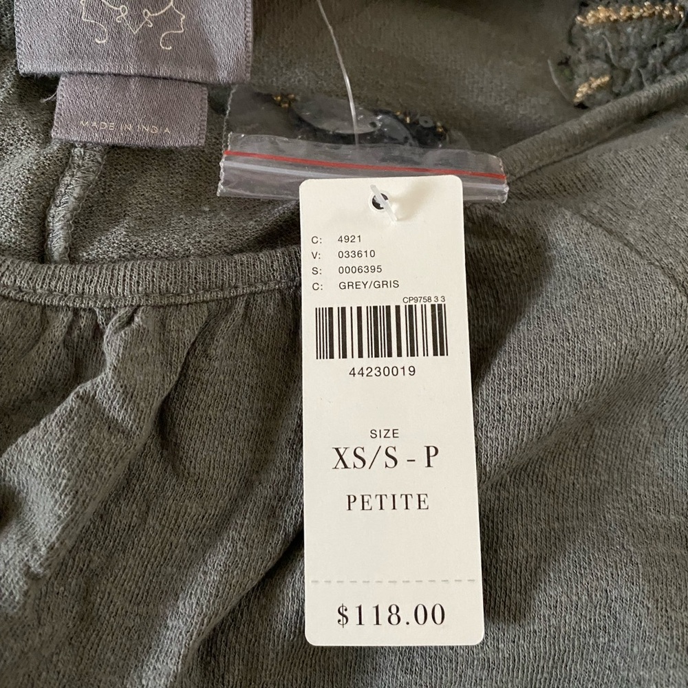 Anthropologie Feather-Cloaked Top NEW PXS/PS petite new with tag - Picture 5 of 5